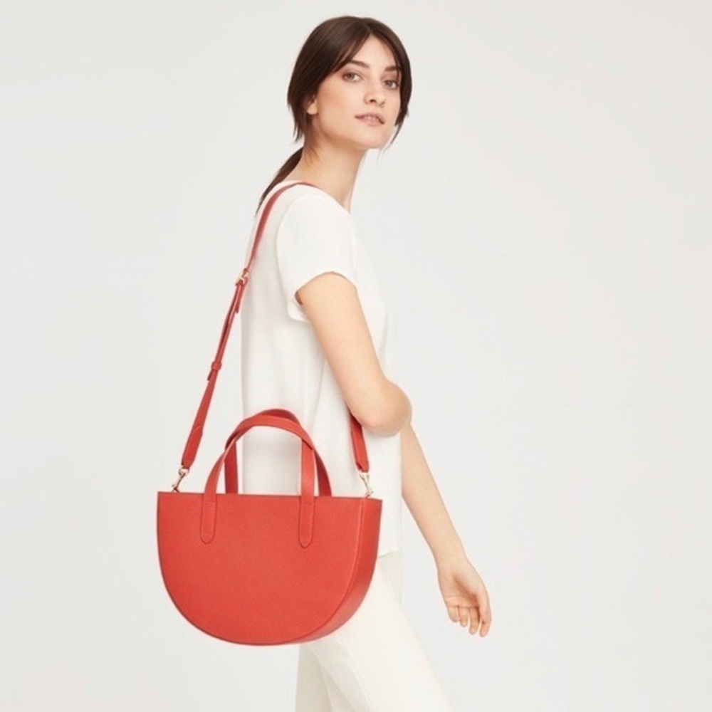 Like new cuyana blood orange half circle bag